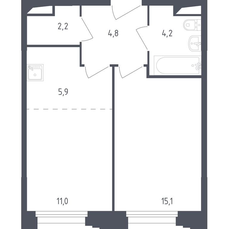 Apartment Sale, 42.7平方米 at Zareche Park, Zarechnaya ulitsa, 25с1, rabochiy posyolok Zarechye, Odintsovskiy City District, Moscow Region, Russia #1 Apartment Sale, 42.7平方米 at Zareche Park, Zarechnaya ulitsa, 25с1, rabochiy posyolok Zarechye, Odintsovskiy City District, Moscow Region, Russia #1