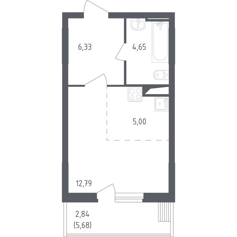 Apartment Sale, 31.6平方米 at Egorovo Park, 1-y kvartal, posyolok Zhilino-1, Lubertsy City District, Moscow Region, Russia #1