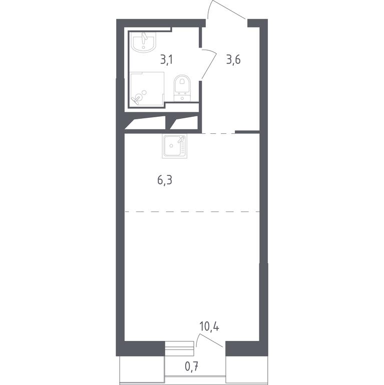 Apartment Sale, 23.81 sq. m. at Sputnik, Lipovoy Roschi Street, 1к4, derevnya Razdory, Odintsovskiy City District, Moscow Region, Russia #1 Apartment Sale, 23.81 sq. m. at Sputnik, Lipovoy Roschi Street, 1к4, derevnya Razdory, Odintsovskiy City District, Moscow Region, Russia #1