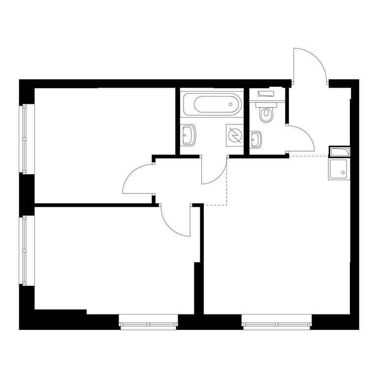 2-BD Apartment Sale, 47.5 sq. m. at Salarevo Park, Salaryevskaya Street, 8к1, Moskovskiy Settlement, Moscow, Russia #1