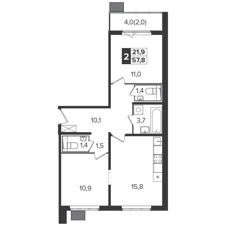 2-BD Apartment Sale, 57.4 sq. m. at Yzhnaya Bitsa, Yuzhnaya Bitsa Residential Complex, posyolok Bittsa, Leninskiy City District, Moscow Region, Russia #1 2-BD Apartment Sale, 57.4 sq. m. at Yzhnaya Bitsa, Yuzhnaya Bitsa Residential Complex, posyolok Bittsa, Leninskiy City District, Moscow Region, Russia #1