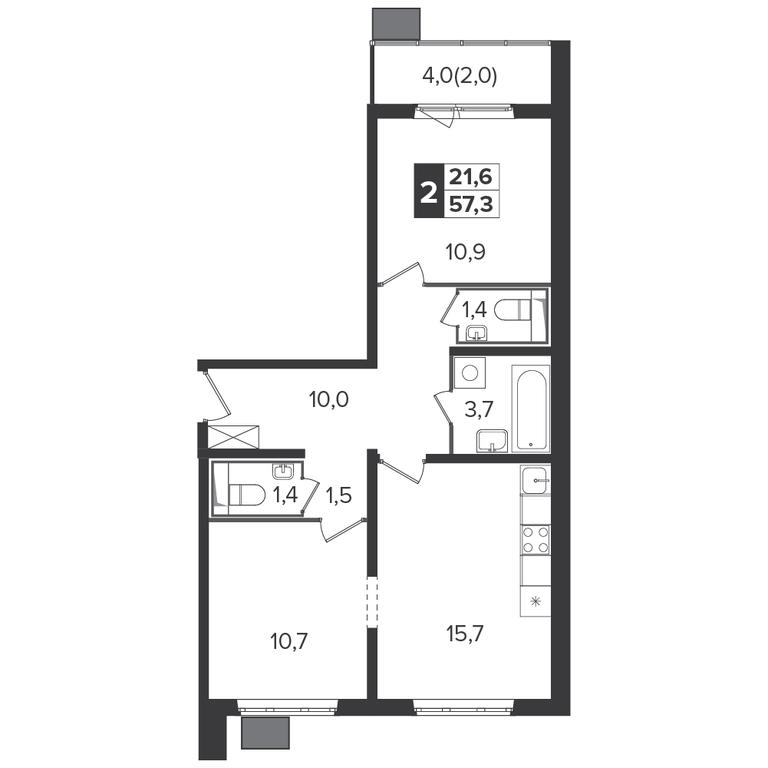 2-BD Apartment Sale, 56.8 sq. m. at Yzhnaya Bitsa, Yuzhnaya Bitsa Residential Complex, posyolok Bittsa, Leninskiy City District, Moscow Region, Russia #1 2-BD Apartment Sale, 56.8 sq. m. at Yzhnaya Bitsa, Yuzhnaya Bitsa Residential Complex, posyolok Bittsa, Leninskiy City District, Moscow Region, Russia #1