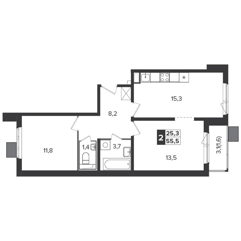 2-BD Apartment Sale, 55.2 sq. m. at Yzhnaya Bitsa, Yuzhnaya Bitsa Residential Complex, posyolok Bittsa, Leninskiy City District, Moscow Region, Russia #2 2-BD Apartment Sale, 55.2 sq. m. at Yzhnaya Bitsa, Yuzhnaya Bitsa Residential Complex, posyolok Bittsa, Leninskiy City District, Moscow Region, Russia #2