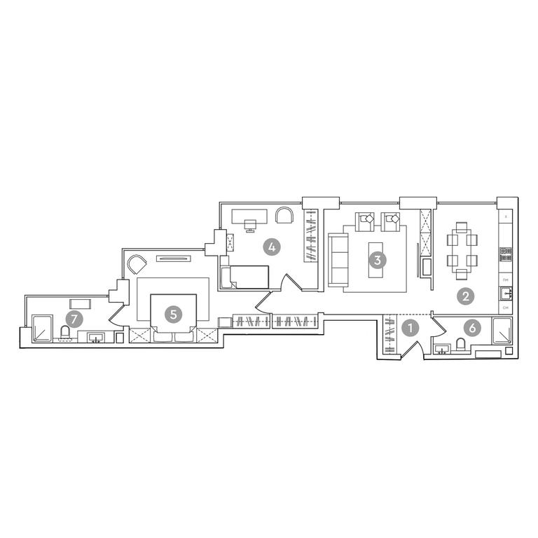 2-BD Apartment Sale, 89.3 sq. m. at RED7, Akademika Sakharova Avenue, 11, Moscow, Russia #1 2-BD Apartment Sale, 89.3 sq. m. at RED7, Akademika Sakharova Avenue, 11, Moscow, Russia #1