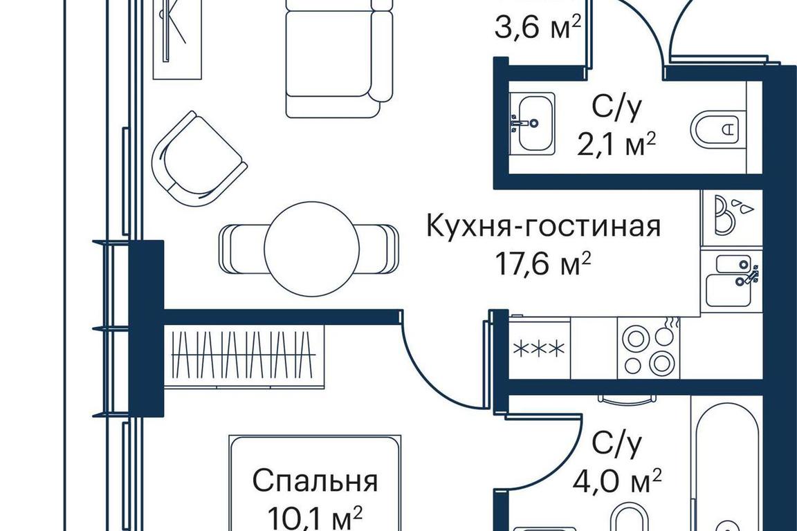 1-BD Apartment Sale, 37.02平方米 at City Bay, Volokolamskoye Highway, 95с3, Moscow, Russia #2 1-BD Apartment Sale, 37.02平方米 at City Bay, Volokolamskoye Highway, 95с3, Moscow, Russia #2