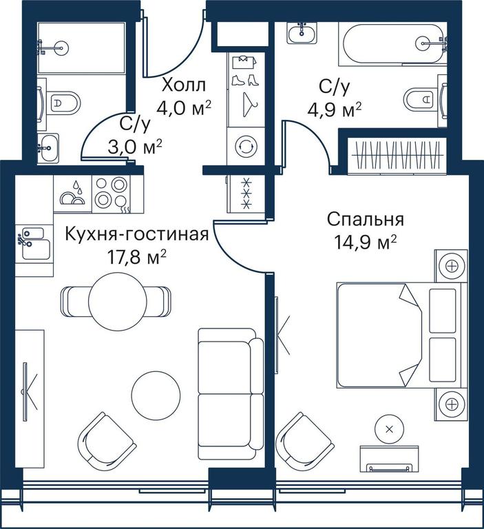 1-BD Apartment Sale, 44.18 sq. m. at City Bay, Volokolamskoye Highway, 95с3, Moscow, Russia #1 1-BD Apartment Sale, 44.18 sq. m. at City Bay, Volokolamskoye Highway, 95с3, Moscow, Russia #1