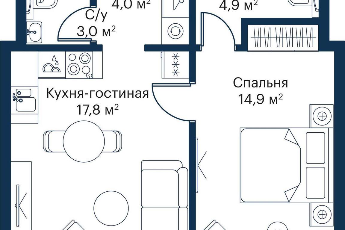 1-BD Apartment Sale, 44.18 sq. m. at City Bay, Volokolamskoye Highway, 95с3, Moscow, Russia #2 1-BD Apartment Sale, 44.18 sq. m. at City Bay, Volokolamskoye Highway, 95с3, Moscow, Russia #2