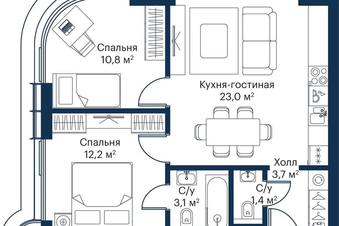 2-BD Apartment Sale, 52.95 sq. m. at City Bay, Volokolamskoye Highway, 95с3, Moscow, Russia #2 2-BD Apartment Sale, 52.95 sq. m. at City Bay, Volokolamskoye Highway, 95с3, Moscow, Russia #2