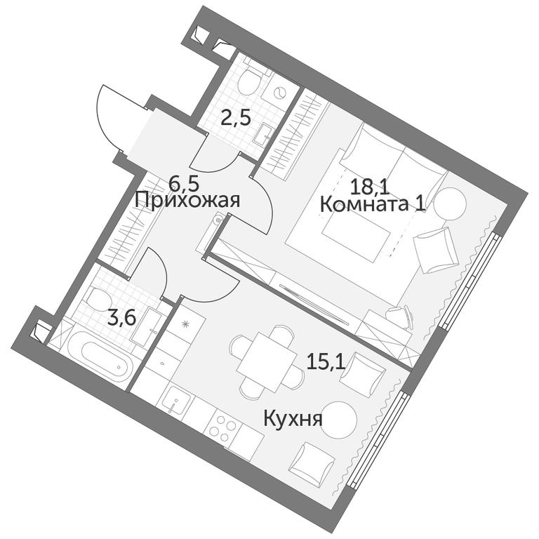 Продажа 1-комн. квартиры, 46 м² в ЖК «Архитектор», улица Академика Волгина, 2Д, Москва, Россия #1 Продажа 1-комн. квартиры, 46 м² в ЖК «Архитектор», улица Академика Волгина, 2Д, Москва, Россия #1
