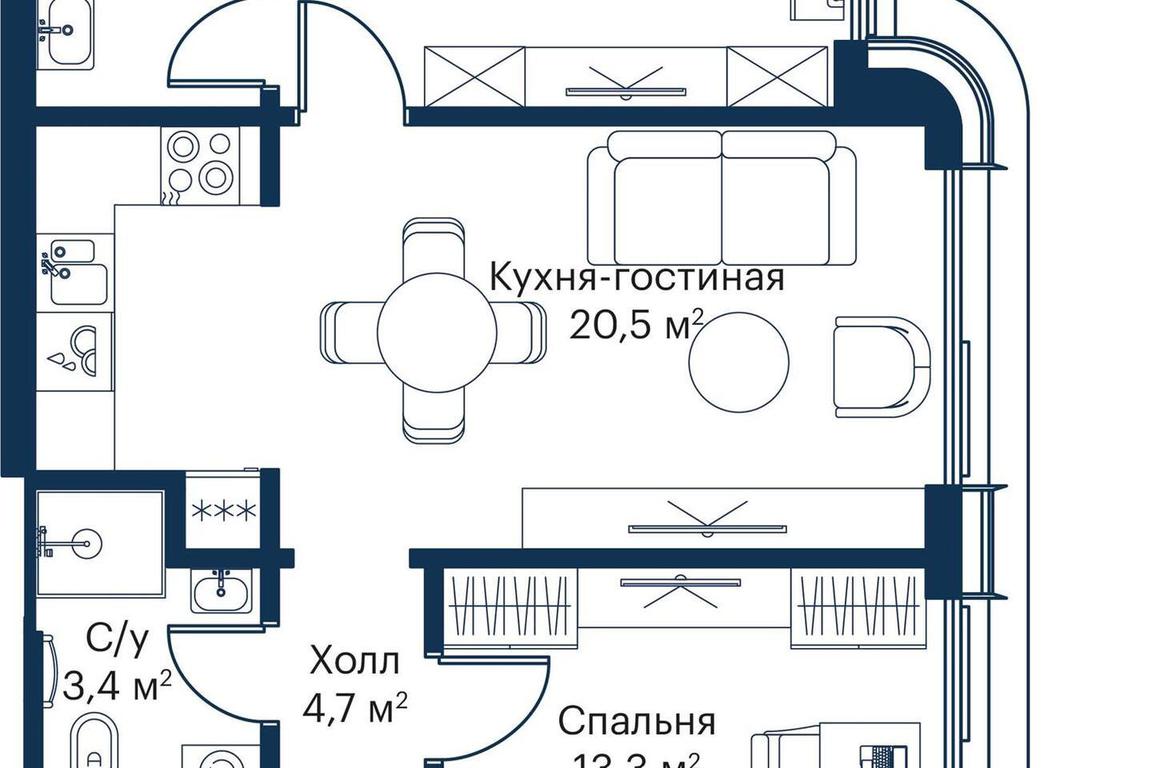 2-BD Apartment Sale, 58.94平方米 at City Bay, Volokolamskoye Highway, 95с3, Moscow, Russia #2 2-BD Apartment Sale, 58.94平方米 at City Bay, Volokolamskoye Highway, 95с3, Moscow, Russia #2