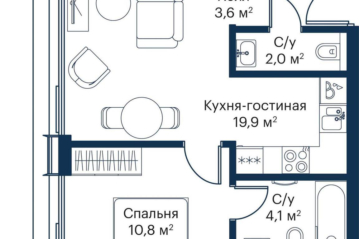 1-BD Apartment Sale, 39.87平方米 at City Bay, Volokolamskoye Highway, 95с3, Moscow, Russia #2 1-BD Apartment Sale, 39.87平方米 at City Bay, Volokolamskoye Highway, 95с3, Moscow, Russia #2