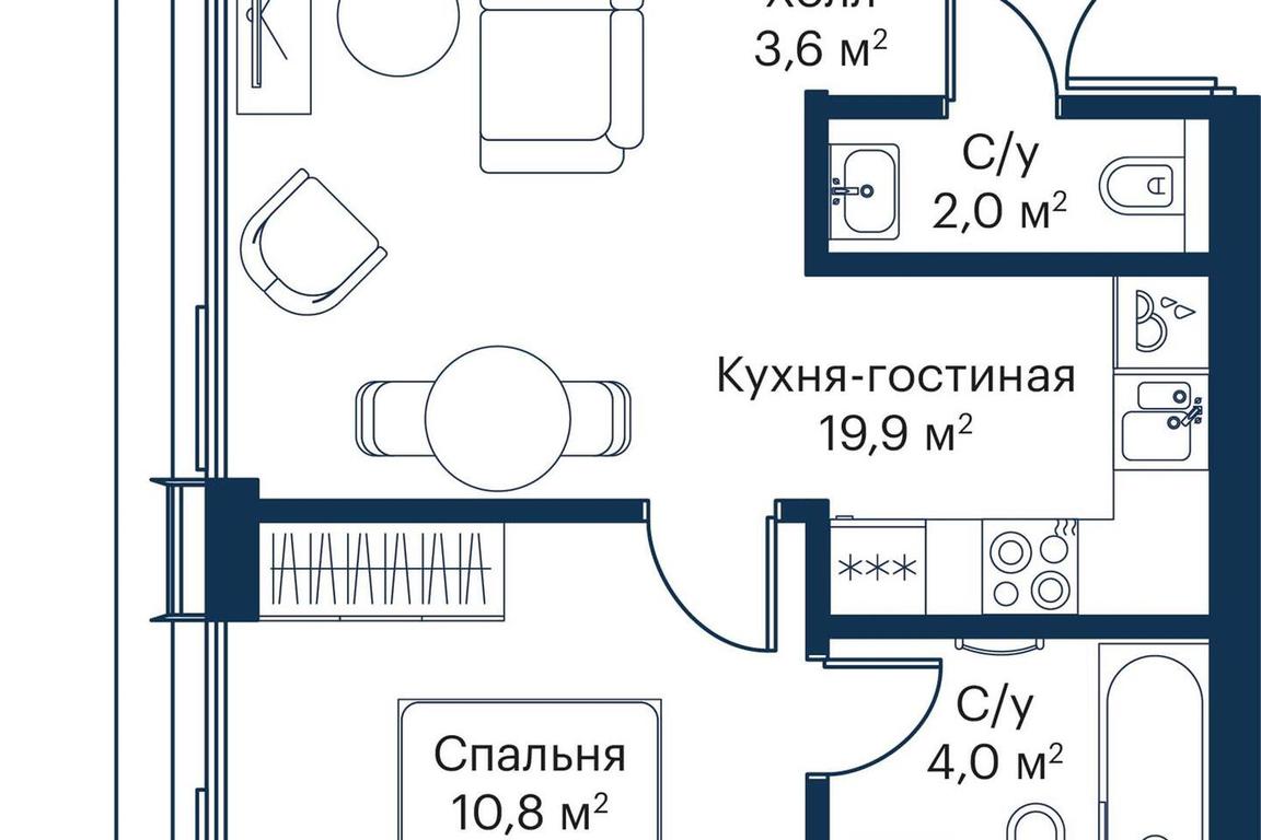 1-BD Apartment Sale, 39.56平方米 at City Bay, Volokolamskoye Highway, 95с3, Moscow, Russia #2 1-BD Apartment Sale, 39.56平方米 at City Bay, Volokolamskoye Highway, 95с3, Moscow, Russia #2