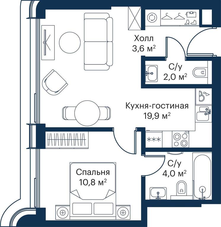 1-BD Apartment Sale, 39.56平方米 at City Bay, Volokolamskoye Highway, 95с3, Moscow, Russia #1 1-BD Apartment Sale, 39.56平方米 at City Bay, Volokolamskoye Highway, 95с3, Moscow, Russia #1