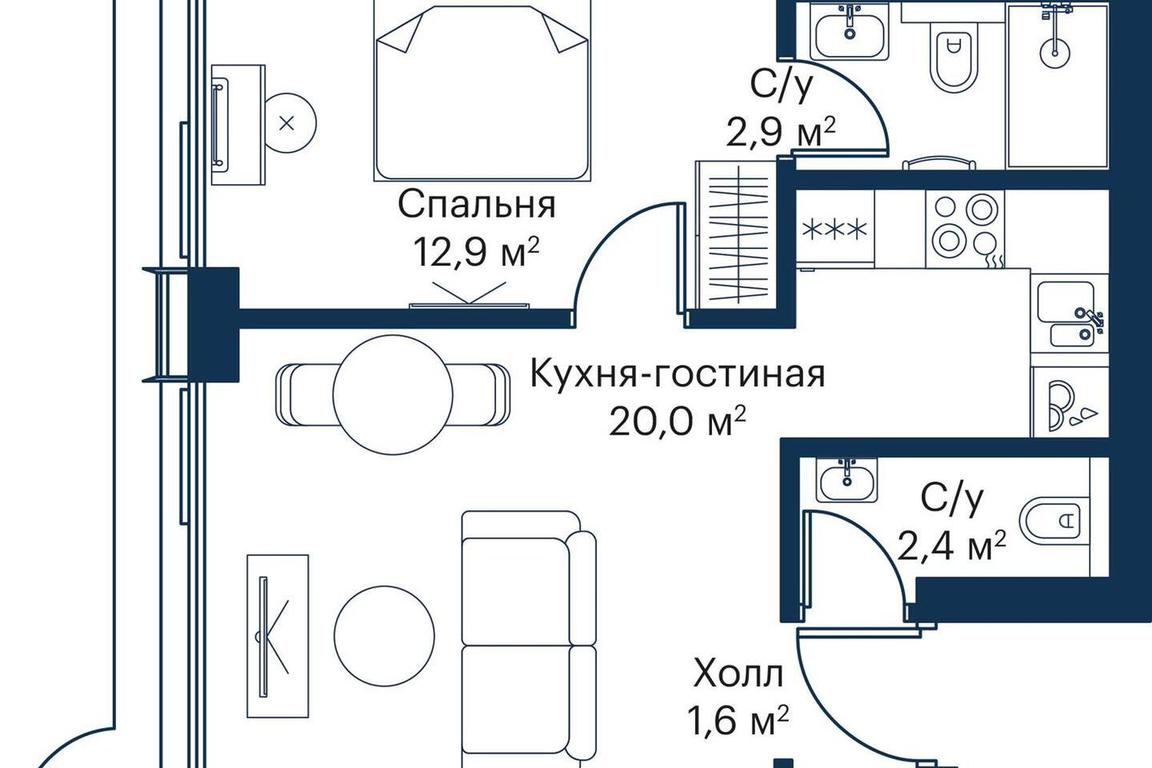 Продажа 1-комн. квартиры, 39,2 м² в ЖК «Сити Бэй (City Bay)», Волоколамское шоссе, 95с3, Москва, Россия #2 Продажа 1-комн. квартиры, 39,2 м² в ЖК «Сити Бэй (City Bay)», Волоколамское шоссе, 95с3, Москва, Россия #2