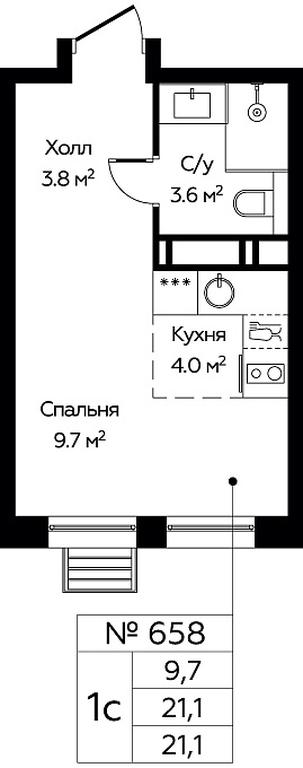Apartment Sale, 21.1 sq. m. at Eko Bunino, prospekt Kuprina, 34к1, Sosenskoye Settlement, Moscow, Russia #1 Apartment Sale, 21.1 sq. m. at Eko Bunino, prospekt Kuprina, 34к1, Sosenskoye Settlement, Moscow, Russia #1
