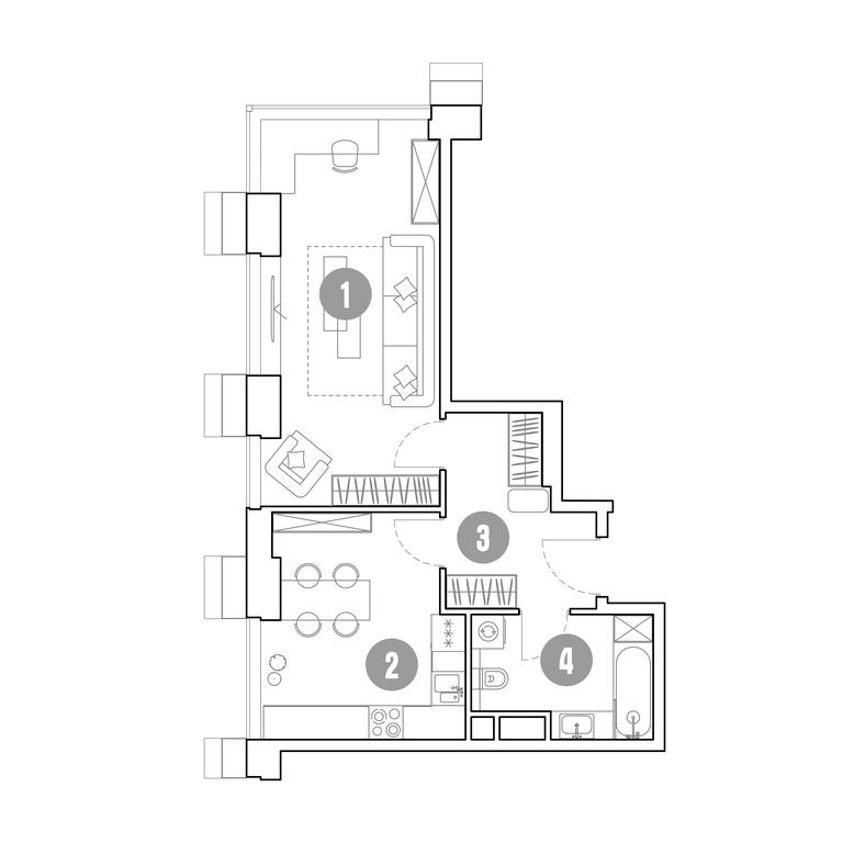 1-BD Apartment Sale, 47.4 sq. m. at Mirapolis, Mira Avenue, 222Ас9, Moscow, Russia #2