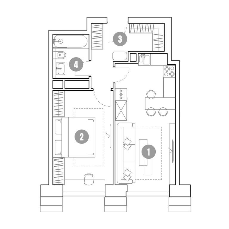 1-BD Apartment Sale, 46.5 sq. m. at Mirapolis, Mira Avenue, 222Ас9, Moscow, Russia #1 1-BD Apartment Sale, 46.5 sq. m. at Mirapolis, Mira Avenue, 222Ас9, Moscow, Russia #1