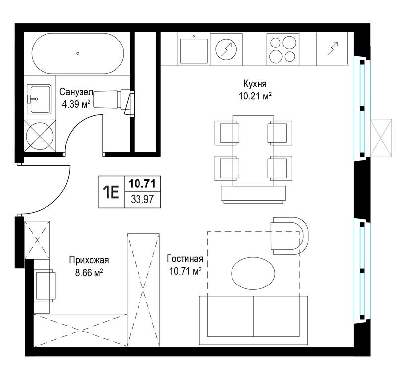 1-BD Apartment Sale, 33.3 sq. m. at Eko Vidnoe 2.0, kvartal Tsentralny, 1, Kupelinka Subdistrict, derevnya Sapronovo, Leninskiy City District, Moscow Region, Russia #2 1-BD Apartment Sale, 33.3 sq. m. at Eko Vidnoe 2.0, kvartal Tsentralny, 1, Kupelinka Subdistrict, derevnya Sapronovo, Leninskiy City District, Moscow Region, Russia #2