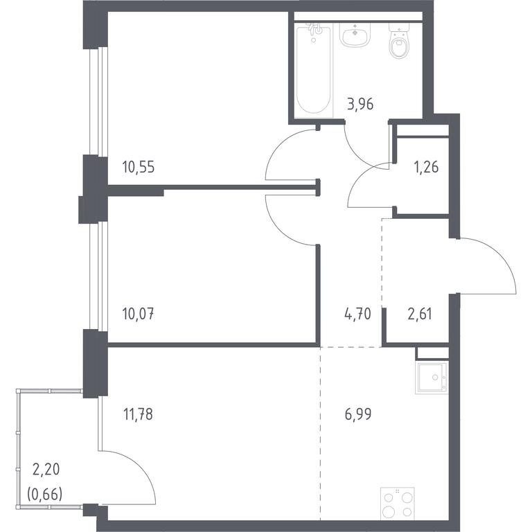 1-BD Apartment Sale, 52.58平方米 at Novoe Vnukovo, kvartal № 38, Kokoshkino Settlement, Moscow, Russia #1 1-BD Apartment Sale, 52.58平方米 at Novoe Vnukovo, kvartal № 38, Kokoshkino Settlement, Moscow, Russia #1