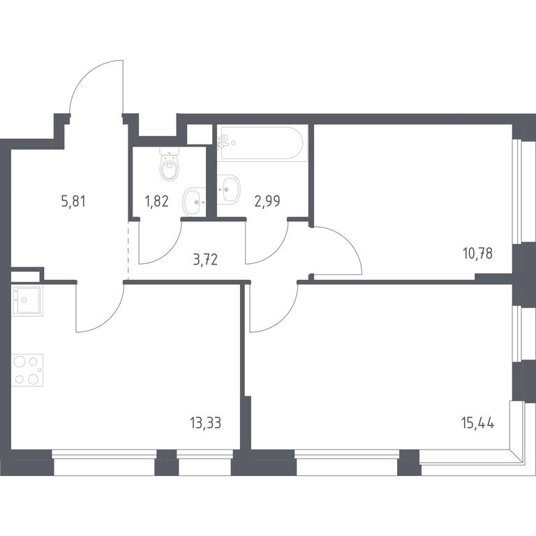 1-BD Apartment Sale, 53.89 sq. m. at Novoe Vnukovo, kvartal № 38, Kokoshkino Settlement, Moscow, Russia #1 1-BD Apartment Sale, 53.89 sq. m. at Novoe Vnukovo, kvartal № 38, Kokoshkino Settlement, Moscow, Russia #1