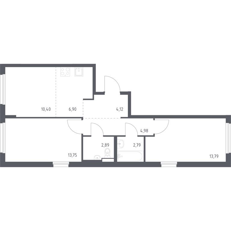 1-BD Apartment Sale, 59.62平方米 at Novoe Vnukovo, kvartal № 38, Kokoshkino Settlement, Moscow, Russia #1 1-BD Apartment Sale, 59.62平方米 at Novoe Vnukovo, kvartal № 38, Kokoshkino Settlement, Moscow, Russia #1