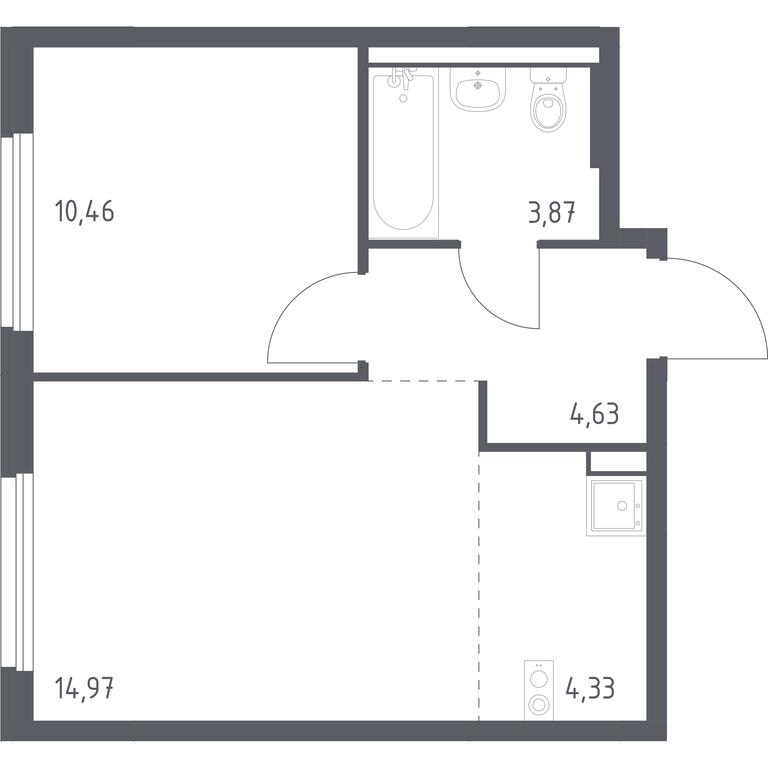 Apartment Sale, 38.26平方米 at Novoe Vnukovo, kvartal № 38, Kokoshkino Settlement, Moscow, Russia #1 Apartment Sale, 38.26平方米 at Novoe Vnukovo, kvartal № 38, Kokoshkino Settlement, Moscow, Russia #1
