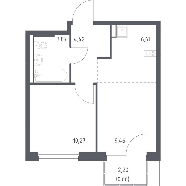 Apartment Sale, 35.29 sq. m. at Novoe Vnukovo, kvartal № 38, Kokoshkino Settlement, Moscow, Russia #1 Apartment Sale, 35.29 sq. m. at Novoe Vnukovo, kvartal № 38, Kokoshkino Settlement, Moscow, Russia #1