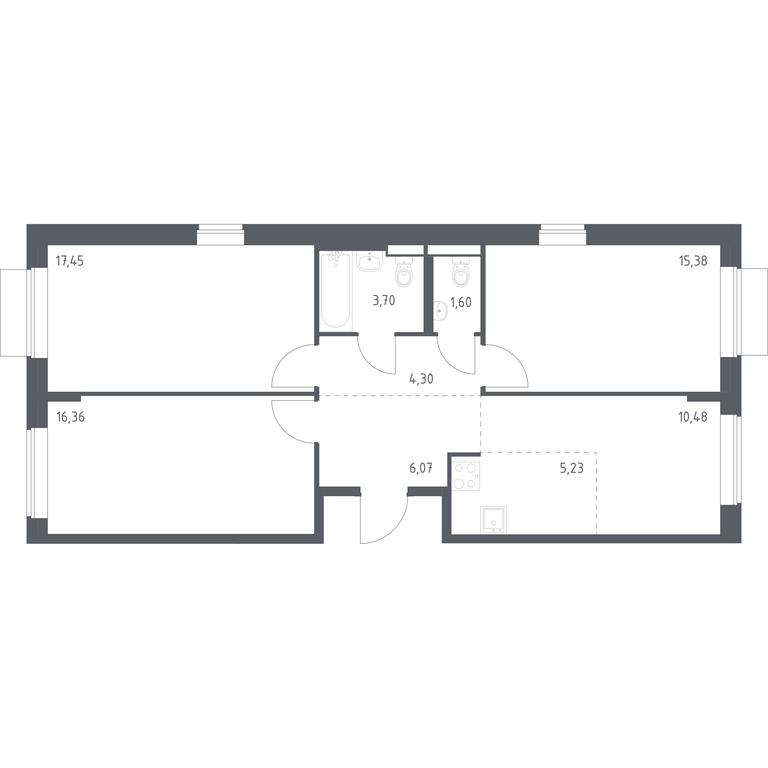 2-BD Apartment Sale, 80.57平方米 at Novoe Vnukovo, kvartal № 38, Kokoshkino Settlement, Moscow, Russia #1 2-BD Apartment Sale, 80.57平方米 at Novoe Vnukovo, kvartal № 38, Kokoshkino Settlement, Moscow, Russia #1