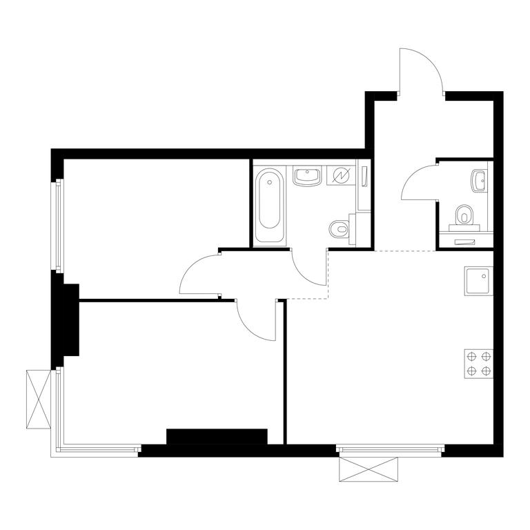 2-BD Apartment Sale, 51.2平方米 at Matveevskiy Park, Ochakovskoye Highway, вл3с11, Moscow, Russia #1