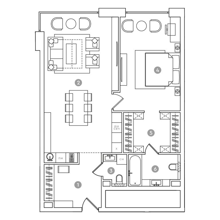 1-BD Apartment Sale, 84.6平方米 at RED7, Akademika Sakharova Avenue, 11, Moscow, Russia #1 1-BD Apartment Sale, 84.6平方米 at RED7, Akademika Sakharova Avenue, 11, Moscow, Russia #1