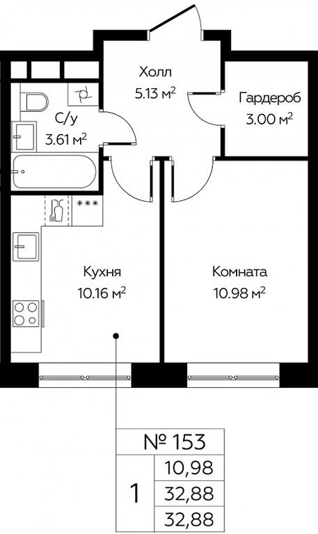 Продажа квартиры, 32,88 м² в ЖК «Цветочные Поляны Сити», квартал № 165, поселение Филимонковское, Москва, Россия #1