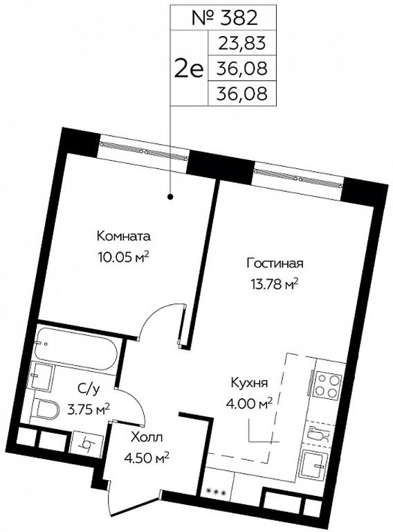 Продажа 1-комн. квартиры, 36,08 м² в ЖК «Цветочные Поляны Сити», квартал № 165, поселение Филимонковское, Москва, Россия #1