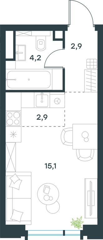 Apartment Sale, 25.1 sq. m. at Level Akademicheskaya, Profsoyuznaya Street, 2/22, Moscow, Russia #1