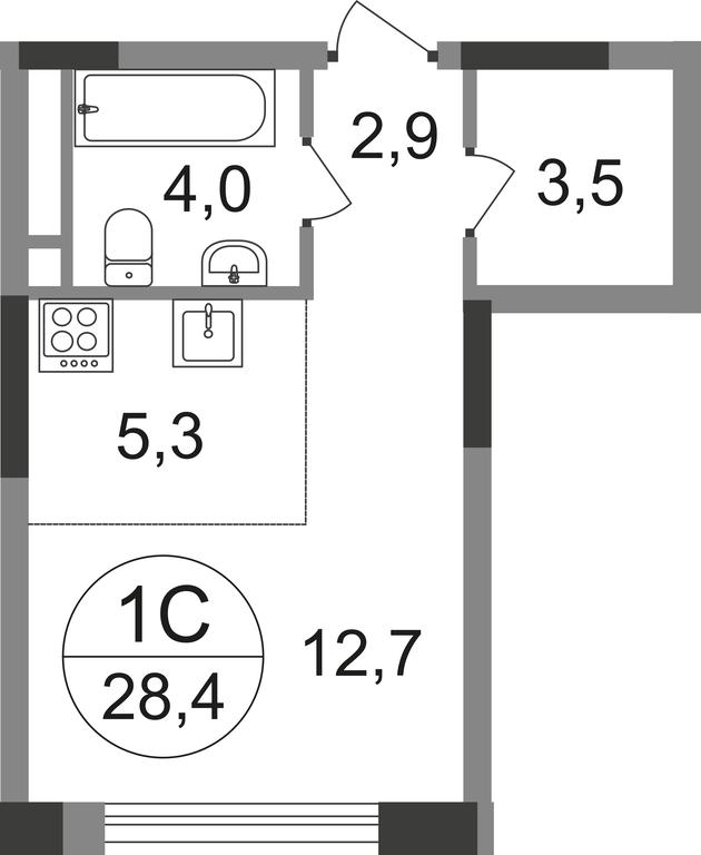 Apartment Sale, 28.4平方米 at Peredelkino Blizhnee, Korneya Chukovskogo Street, 1, Vnukovskoye Settlement, Moscow, Russia #1 Apartment Sale, 28.4平方米 at Peredelkino Blizhnee, Korneya Chukovskogo Street, 1, Vnukovskoye Settlement, Moscow, Russia #1