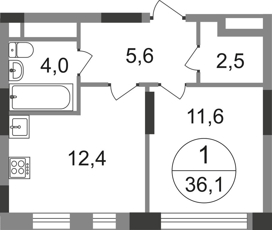 Apartment Sale, 36.1 sq. m. at Peredelkino Blizhnee, Korneya Chukovskogo Street, 1, Vnukovskoye Settlement, Moscow, Russia #1