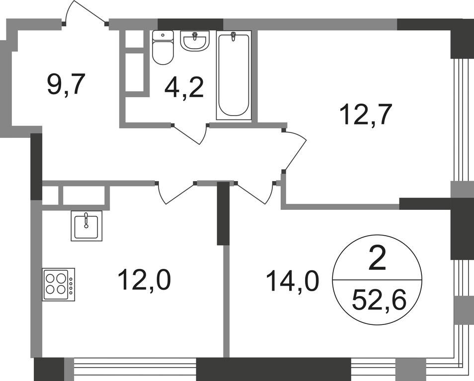 2-BD Apartment Sale, 52.6 sq. m. at Peredelkino Blizhnee, Korneya Chukovskogo Street, 1, Vnukovskoye Settlement, Moscow, Russia #1 2-BD Apartment Sale, 52.6 sq. m. at Peredelkino Blizhnee, Korneya Chukovskogo Street, 1, Vnukovskoye Settlement, Moscow, Russia #1