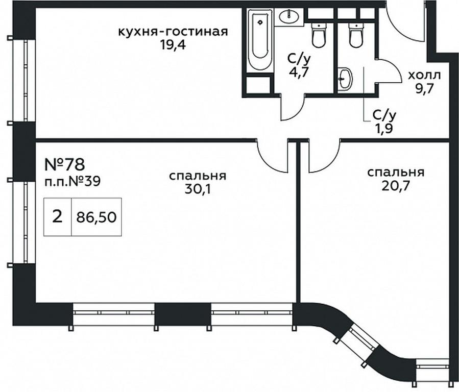 2-BD Apartment Sale, 86.5 sq. m. at Stremyannyj 2, Stremyanniy Lane, 2, Moscow, Russia #1 2-BD Apartment Sale, 86.5 sq. m. at Stremyannyj 2, Stremyanniy Lane, 2, Moscow, Russia #1