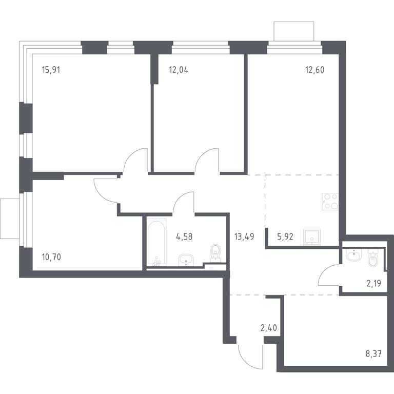 2-BD Apartment Sale, 88.2 sq. m. at Novoe Vidnoe, Kalinovka Village, Leninskiy City District, Moscow Region, Russia #1 2-BD Apartment Sale, 88.2 sq. m. at Novoe Vidnoe, Kalinovka Village, Leninskiy City District, Moscow Region, Russia #1