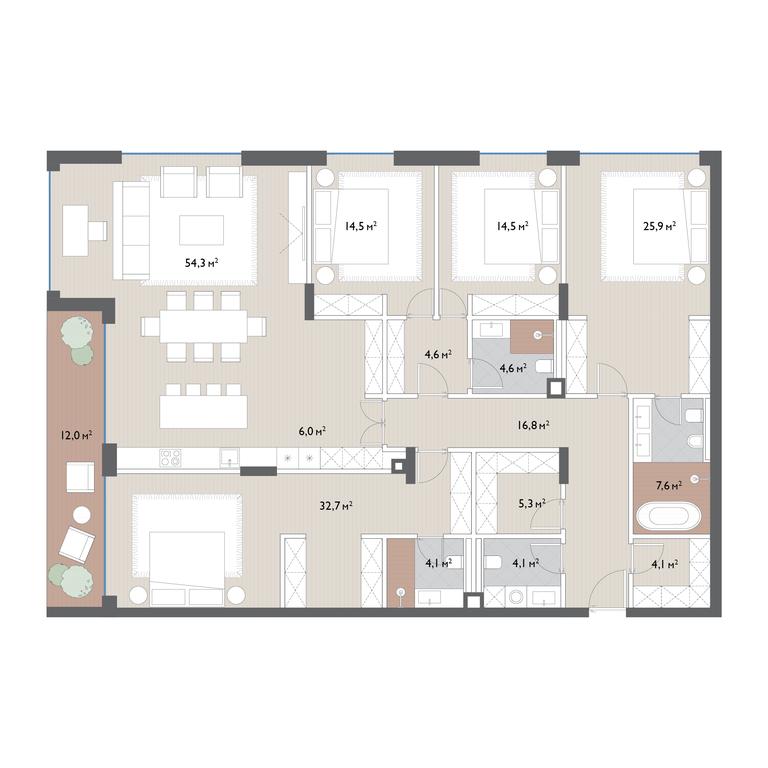 4-BD Apartment Sale, 211平方米 at Vishnevyi Sad, Mosfilmovskaya Street, 1А, Moscow, Russia #1 4-BD Apartment Sale, 211平方米 at Vishnevyi Sad, Mosfilmovskaya Street, 1А, Moscow, Russia #1