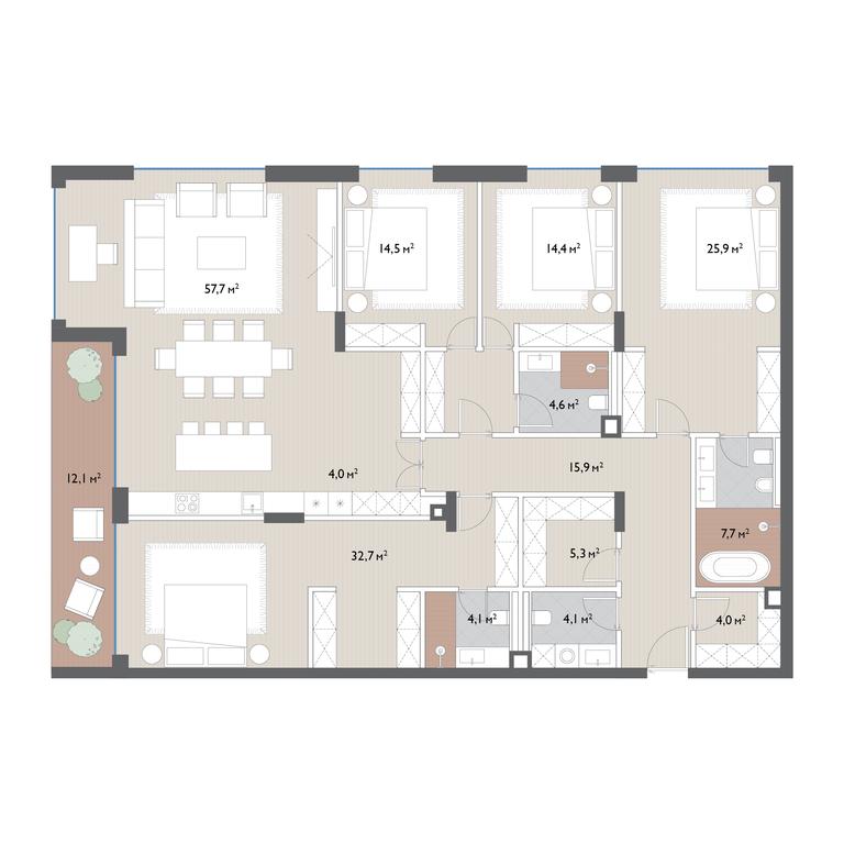 4-BD Apartment Sale, 212 sq. m. at Vishnevyi Sad, Mosfilmovskaya Street, 1А, Moscow, Russia #1 4-BD Apartment Sale, 212 sq. m. at Vishnevyi Sad, Mosfilmovskaya Street, 1А, Moscow, Russia #1