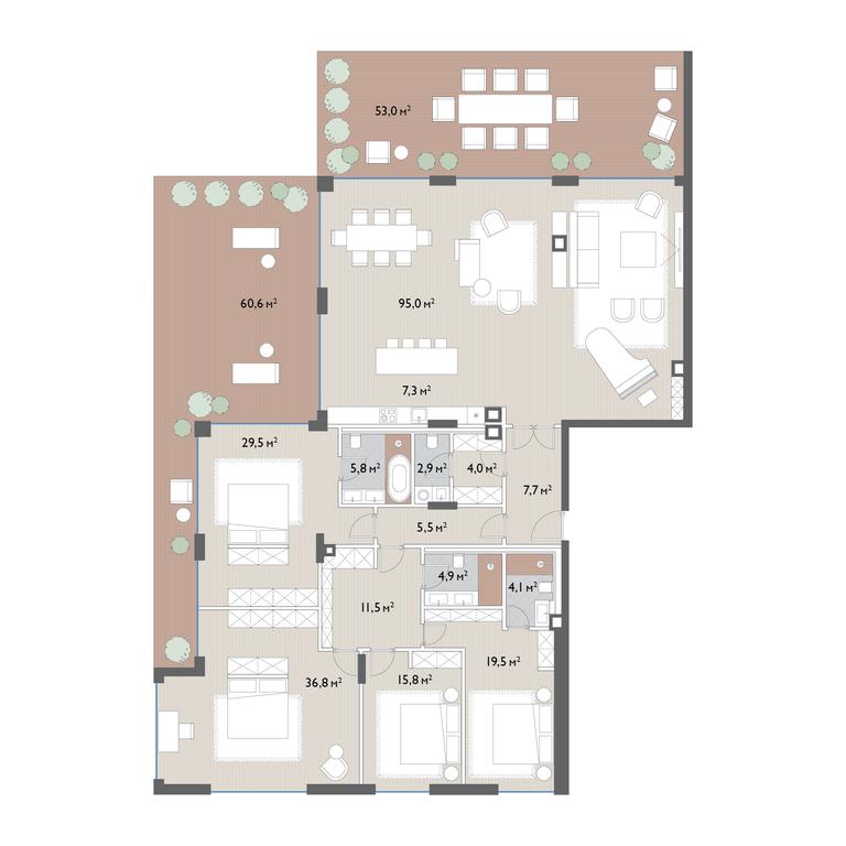 Продажа 4-комн. квартиры, 363 м² в ЖК «Вишневый сад», Мосфильмовская улица, 1А, Москва, Россия #1