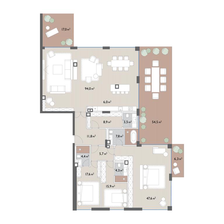 3-BD Apartment Sale, 305 sq. m. at Vishnevyi Sad, Mosfilmovskaya Street, 1А, Moscow, Russia #1 3-BD Apartment Sale, 305 sq. m. at Vishnevyi Sad, Mosfilmovskaya Street, 1А, Moscow, Russia #1