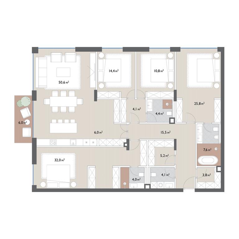 4-BD Apartment Sale, 194平方米 at Vishnevyi Sad, Mosfilmovskaya Street, 1А, Moscow, Russia #1 4-BD Apartment Sale, 194平方米 at Vishnevyi Sad, Mosfilmovskaya Street, 1А, Moscow, Russia #1