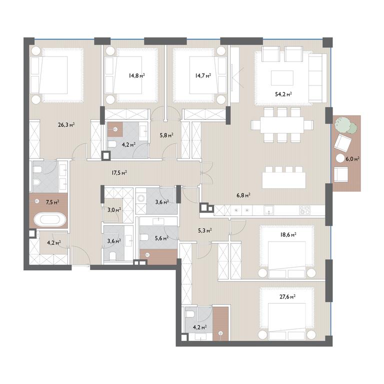Продажа 5-комн. квартиры, 233 м² в ЖК «Вишневый сад», Мосфильмовская улица, 1А, Москва, Россия #1 Продажа 5-комн. квартиры, 233 м² в ЖК «Вишневый сад», Мосфильмовская улица, 1А, Москва, Россия #1