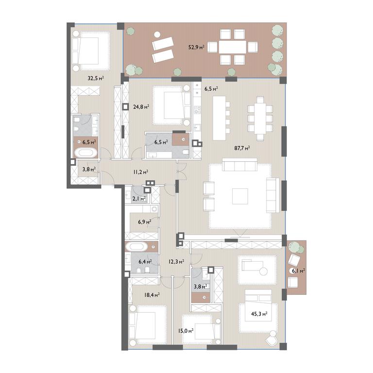 5-BD Apartment Sale, 349平方米 at Vishnevyi Sad, Mosfilmovskaya Street, 1А, Moscow, Russia #1 5-BD Apartment Sale, 349平方米 at Vishnevyi Sad, Mosfilmovskaya Street, 1А, Moscow, Russia #1