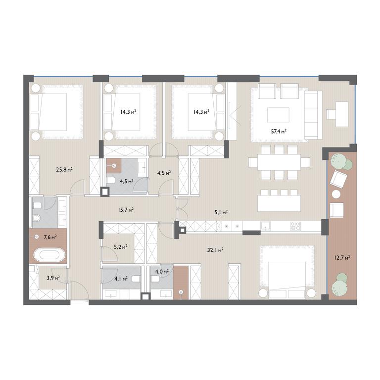 4-BD Apartment Sale, 211 sq. m. at Vishnevyi Sad, Mosfilmovskaya Street, 1А, Moscow, Russia #1 4-BD Apartment Sale, 211 sq. m. at Vishnevyi Sad, Mosfilmovskaya Street, 1А, Moscow, Russia #1