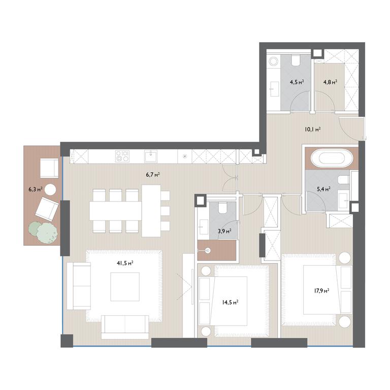 2-BD Apartment Sale, 116 sq. m. at Vishnevyi Sad, Mosfilmovskaya Street, 1А, Moscow, Russia #1 2-BD Apartment Sale, 116 sq. m. at Vishnevyi Sad, Mosfilmovskaya Street, 1А, Moscow, Russia #1