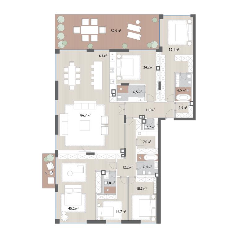 5-BD Apartment Sale, 346 sq. m. at Vishnevyi Sad, Mosfilmovskaya Street, 1А, Moscow, Russia #1 5-BD Apartment Sale, 346 sq. m. at Vishnevyi Sad, Mosfilmovskaya Street, 1А, Moscow, Russia #1