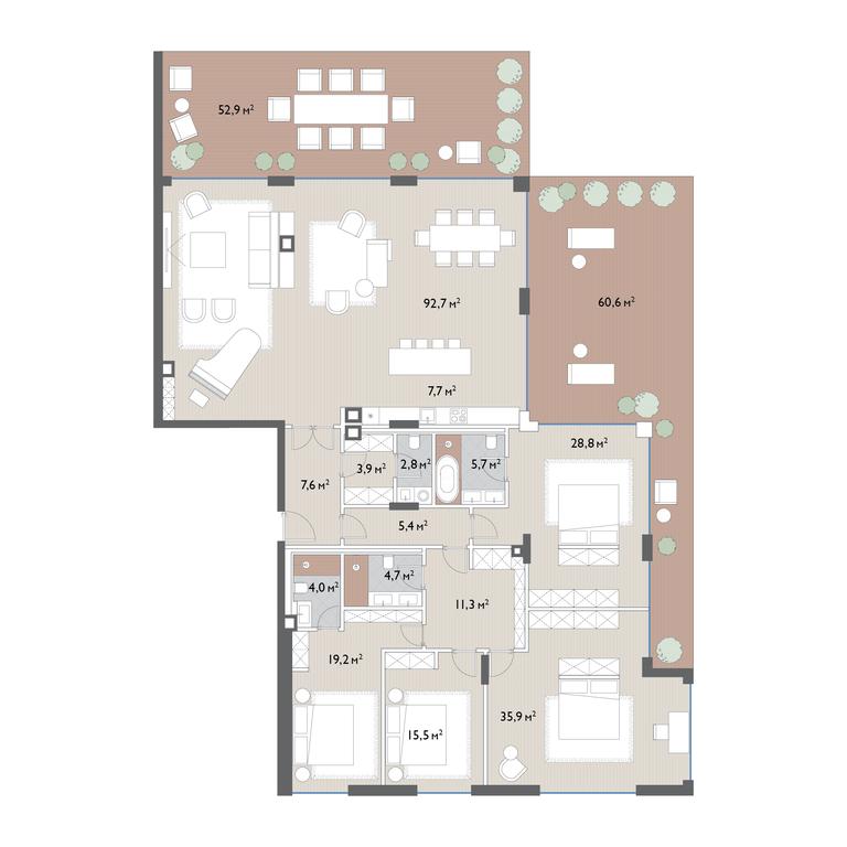 4-BD Apartment Sale, 359 sq. m. at Vishnevyi Sad, Mosfilmovskaya Street, 1А, Moscow, Russia #1 4-BD Apartment Sale, 359 sq. m. at Vishnevyi Sad, Mosfilmovskaya Street, 1А, Moscow, Russia #1