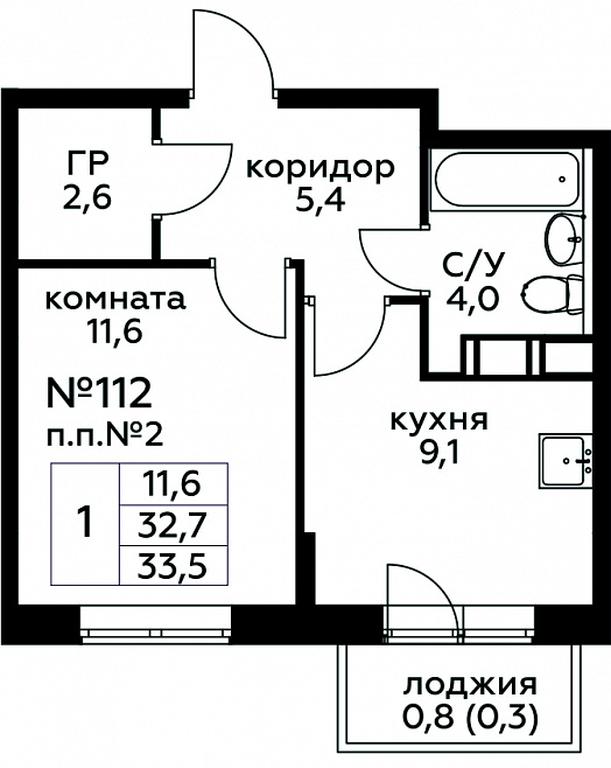 Apartment Sale, 33.5平方米 at Tsvetochnye Poliany, kvartal № 23, Filimonkovskoye Municipal Formation, Moscow, Russia #1